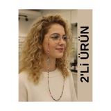dermoPoint 2 Adet Fimo ve Kum Boncuklu Çok Renkli Optik Güneş Gözlüğü Gözlük İpi 65cm
