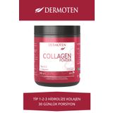 Dermoten Collagen Powder Toz Formda Kolajen 300 Gr Tip 1 - Tip 2 - Tip 3 - C Vitamini 30 X 10.000 Mg