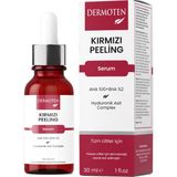 Dermoten Kırmızı Peeling Serum 30 ml AHA %10 BHA %2 Hyaluronik Asit ile Hassas Ciltler İçin Yenileyici Etki