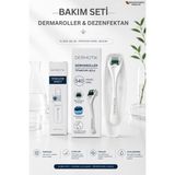 Dermotik 540 Iğneli Titanyum Dermaroller 1 mm & Dezenfektan Seti – Seyrek Saç, Sakal ve Cilt Bakımı Aleti - Beyaz