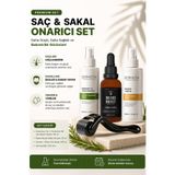 Dermotik Dermaroller Seyrek Saç Sakal Seti Biberiye Suyu & Keratin Sütü Saç Sakal Serumu Premium Bakım Seti
