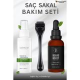 Dermotik Saç ve Gürleştirme Bakım Seti – Dermaroller, Saç Sakal Serumu ve Biberiye Suyu