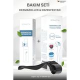 Dermotik Titanyum Uçlu 540 Iğneli Dermaroller 1 mm & Dezenfektan Seti–cilt ve Seyrek Saç Sakal Bakım Aleti - Siyah
