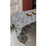 Dertsiz Masa Örtüsü Duck Keten (Gri Çiçek) 150 x 180 cm