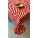 Dertsiz Masa Örtüsü Pötikare Desenli Duck Keten 150 x 180 cm (Kırmızı)