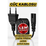 Derwell 1.5 Metre 1.5mt (Ps2-ps3-ps4-ps5-xbox-tv-teyp-ışıldak-yazıcı ) makinalar için Fişi Uyumlu Led Tv Güç Kablosu 1.5m Power Kablosu Teyp Fişi Kablosu
