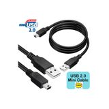 Derwell 1.5 Metre 1.5mt USB 2.0 Tip A Erkek 5Pin Mini Usb Veri Şarj Kablosu HDD için Mp3 Ps3 Kamera GPS V3 Kablosu