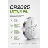 Derwell 1 Adet CR2025 3V Lityum Düğme Pil 5 Yıl Raf Ömürlü Sızdırmaz Yüksek Performanslı Kumanda Saat Anahtar Tartı Pili