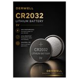 Derwell 1 Adet CR2032 3V Lityum Düğme Pil Sızdırmaz Yüksek Performanslı Kumanda Saat Anakart Tartı Garaj Kumandası Pili (