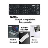 Derwell 1 Adet Türkçe F Klavye Sticker Notebook Pc Uyumlu Klavye Etiketi Silinmez Yapışkanlı Türkçe Harfler