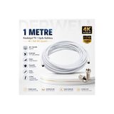 Derwell 1 Metre 4K Full HD Koaksiyel TV Uydu Anten Kablosu Seti - Güçlü Sinyal Aktarımlı Dayanıklı Televizyon Kablosu - Lnb Alıcı Uyumlu Yüksek Kalite Beyaz