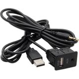 Derwell 1 Metre Aux Uzatma Kablo Montaj Aparatı USB Aux Panel Tipi Montajlanabilir Vidalı Tip Araba Motosiklet Tekne 1mt