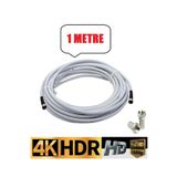 Derwell 1 Metre U6 Kablo Rg6/U6 Uydu Anten Kablosu Tak Kullan Full Hd 3D4K 1080 Uyumludur Hazır Çalıştır,Drwlu5x50mt