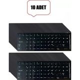 Derwell 10 Adet Türkçe F Klavye Etiketi Laptop Pc Sticker Kaliteli PvcKeyboard Sticker PVC Harf Çıkartmaları Siyah