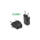Derwell 10 Adet Türkiye Amerikan 110 220V Priz Ucu Jak Çevirici Dönüştürücü Adaptör Priz Amerikan Fiş Girişi