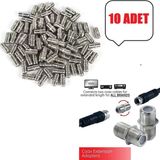 Derwell 10 Adet Tv Anten Kablo Konnektörü F/f Dişi Rg6 Koaksiyel Kablo Ara Uzatıcı Birleştirici F Konnektörü - Gümüş