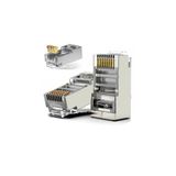 Derwell 10 Adet Yeni Nesil Metal Gold Plated Geçişli Cat5/Cat6 RJ45 Konnektörü 8P8C Ethernet Kablo Ucu Jack