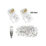 Derwell 100 Adet 100 Tane Rj45 Cat5 Cat6 Ethernet Internet Kablo Soketi Konnektörü 8P8C Rj45 Jack Utp Jak Uç