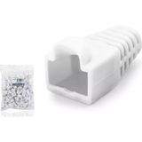 Derwell 100 Adet ( Beyaz ) RJ45 Cat6 CAT6E Cat5 CAT5E 8P8C Utp Ethernet Ağ Kablosu Jakı Koruma Cover Kılıfı Kablo Konnektörü