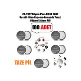 Derwell 100 Adet Cr2032 Lityum Para Pil Dr2032 Baskül-Bios-Kepenk-Kumanda Terazi Yuvarlak Düğme Lithum Pil