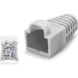 Derwell 100 Adet ( Gri ) RJ45 Cat6 CAT6E Cat5 CAT5E 8P8C Utp Ethernet Ağ Kablosu Jakı Koruma Cover Kılıfı Kablo Konnektörü