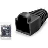 Derwell 100 Adet ( Siyah ) RJ45 Cat6 CAT6E Cat5 CAT5E 8P8C Utp Ethernet Ağ Kablosu Jakı Koruma Cover Kılıfı Kablo Konnektörü