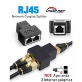 Derwell 1000 Mbps Destekli RJ45 Internet Çoklayıcı Dağıtıcı 2’li Splitter Gigabit 1 Giriş 2 Çıkış (2 Port Aynı Anda Çalışmaz) Cat5/6/7/8 8P8C Utp Jak Kablo Uyumlu