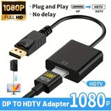 Derwell 1080P Full Hd Displayport Dan HDMI Adaptörü - Tak ve Çalıştır Geçikmez USB Gücü Hdtv Çıkışı Için Kesintisiz Video Bağlantısı Dönüştürücü Kablo Cabble