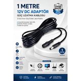 Derwell 12V Dc Adaptör Güç Uzatma Kablosu 5.5x2.1mm Güvenlik Kamerası Şerit LED Monitör Modem Uyumlu Dişi Erkek Jack Kablo - 1 METRE