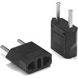 Derwell 2 Adet 2 Pin Ab 2 Yuvarlak Pin Priz Girişi Ab Tak Adaptörü Ac 110V-250V 10A Seyahat Fişi Dönüştürücü Güç Adaptörleri 220V Fiş Çevirici Siyah Priz