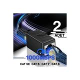 Derwell 2 Adet Rj45 Kablo Birleştirici Cat5-Cat6-Cat7-Cat8-Uyumlu/Lan Kablosu Birleştirici Ara Aparatı