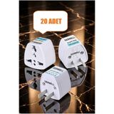 Derwell 20 Adet Ingiltere Abd Fiş Adaptörü 2 Pinli Amerikan Avrupa Seyahat Güç Adaptörü Dönüştürücü Priz