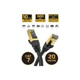 Derwell 20 Metre 20MT Yeni Nesil RJ45 Kablo CAT7U/FTP Altın Kaplama Korumalı 10 Gigabit/s Ağ Lan Ethernet Kablosu 600 Mhz Premium Metal Zırhlı RJ45 Kablo