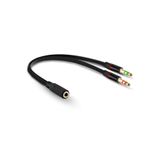 Derwell 3.5mm Kulaklık Adaptörü Kulaklık Y Splitter Ses Dişi 2 Erkek Jack Mikrofon Splitter Kablo Ayırıcı