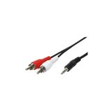 Derwell 3.5mm Stereo To 2rca Kablosu Aux Tos Ses 1.5 Metre Kablo Sound Audıo Erkek Ara Kulaklık Standartt siyah