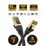 Derwell 3 Metre 3Mt Cat7 Patch Kablo Cat7 Ethernet Kablosu 10Gbps Internet Kablosu Rj45 Network Cord Patch