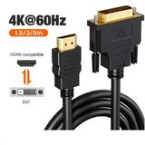 Derwell 3 Metre 3mt Dvı To HDMI Iki Yönlü Dönüştürücü Çift Yönlü Adaptör Kablosu 4 K 60 Hz 1080 P 3mt Pc Dizüstü Ps5 Xbox Tv Bilgisayar Monitör Görüntü Kablosu