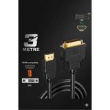 Derwell 3 Metre 3mt Hdmı To Dvı Iki Yönlü Dönüştürücü Adaptör Kablosu Pc Ps5 Xbox 360 Bir Serisi S X Kablo