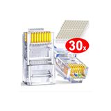 Derwell 30 Adet Yeni Nesil Konnektör Delikli Ez Rj45 Cat5/cat6 8p8c Utp Ağ Için Jack Delikli Açık Uçlu Jak
