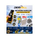 Derwell 3'lü Profesyonel Ethernet Kurulum Seti RJ45 Kablo Sıkma Pensesi 100 Adet Cat6 CAT5E Uyumlu Konnektör Fiş Jack ve 100 Adet Koruyucu Gri Boot Kılıf Teknoloji Ağ Kurulumu Tamir Çantası Set