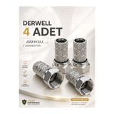 Derwell 4 Adet Premium Vidalı RG6 F Konnektör - Siyah Contalı Yüksek Kaliteli Paslanmaz Uydu Anten Kablo Fişi Jak Aparatı - LNB, Çanak Anten ve Merkezi Sistem Uyumlu Kesintisiz HD Sinyal Koruyucu Başlık