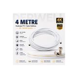 Derwell 4 Metre 4K Full HD Koaksiyel TV Uydu Anten Kablosu Seti - Güçlü Sinyal Aktarımlı Dayanıklı Televizyon Kablosu - Lnb Alıcı Uyumlu Yüksek Kalite Beyaz
