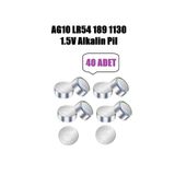 Derwell 40 Adet Ag10 1131 Sg10 389 189 Lr54 Düğme Pil Hesap Makinesi/Terazi/Saat/Oyuncak/Garaj Yuvarlak Pil