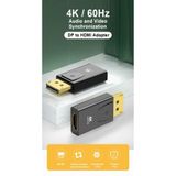 Derwell 4k Full Hd Adaptör Displayport To Hdmı Adaptor Çevirici Dönüştürücü Adaptör Display Port Dönüştürücü SİYAH, DRWL4K2