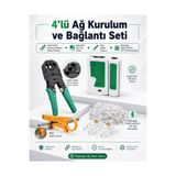 Derwell 4lü Ağ Kurulum ve Bağlantı Seti - Cat5 Cat6 Internet Kablosu Sıkma Pensesi, RJ45 RJ11 Hat Test Cihazı, Mini Kablo Soyucu ve 100 Adet RJ45 Cat5/6 Utp Jak Konnektör - Bilgisayar Ağ Tamir Takımı