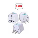 Derwell 5 Adet Ingiltere Abd Fiş Adaptörü 2 Pinli Amerikan Avrupa Seyahat Güç Adaptörü Dönüştürücü Priz