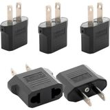 Derwell 5 Adet Türk Fişi Amerikan Tip Fişe Çevirici Seyahat Adaptörü 2 Pinli Düz Plug Travel Adapter Fiş Priz Dönüştürücü Piriz Siyah