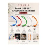 Derwell 5 Lİ SET RENKLİ USB LED Kitap Okuma Lambası Taşınabilir Mini Masa Üstü Gece Lambası Laptop Bilgisayar Uyumlu Bükülebilir Göz Yormayan Aydınlatma Işığı Şarjlı Powerbank Uyumlu Pratik Kitap Okuma Işığı