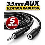 Derwell 5 Metre 3.5mm Erkek Kadın Ses Kulaklık Uzatma Kablosu Telefon Tablet Ses Aux Adaptör 5mt Jak Kablosu Ses Uzatma Ara Kablo