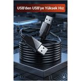 Derwell 5 Metre 5Mt Usb 2.0 Uzatma Kablosu Erkek To Erkek Genişletici Web Kamerası Usb Veri Aktarma Kablosu